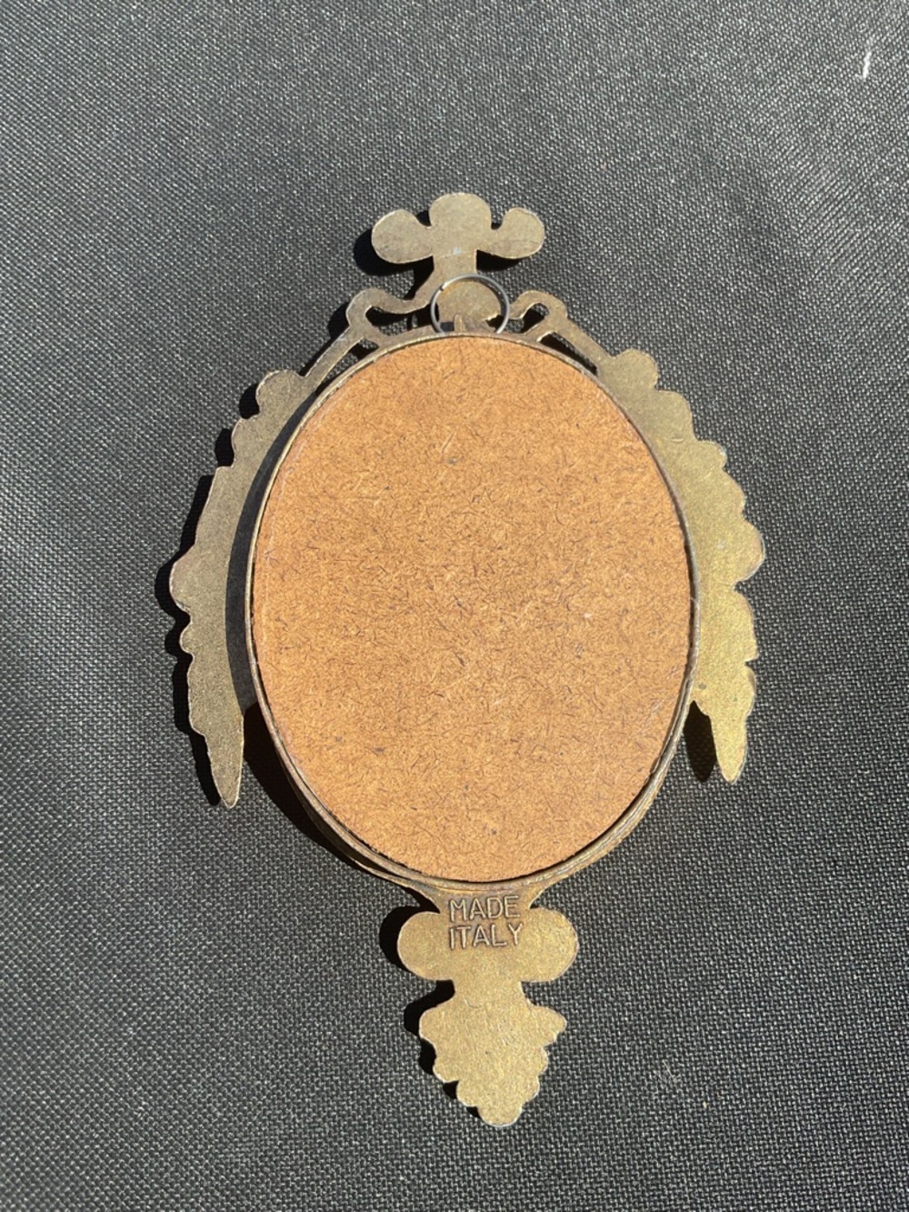 Vintage Victorian Italian Ornate Bronze-Tone Oval Wall small Mirror - Picture 3 of 6